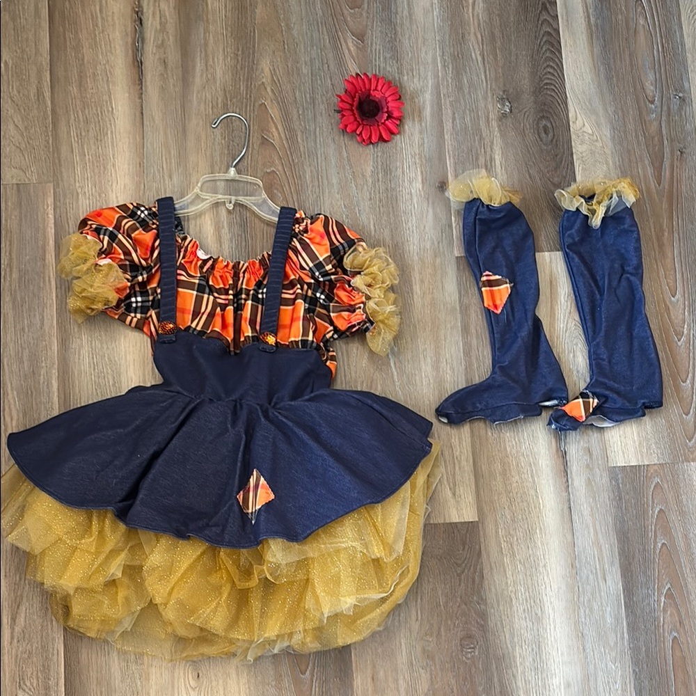 Revolution Plaid and Gold Kids Dance Costume